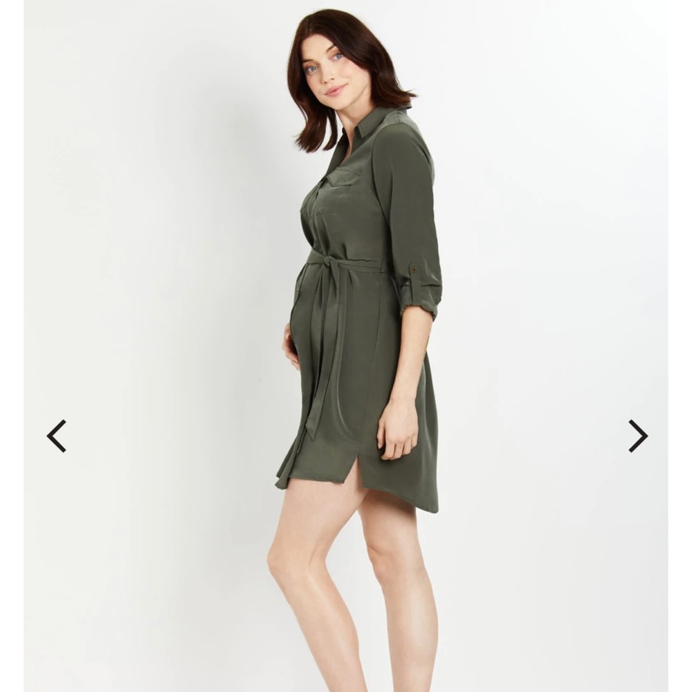 NEW Motherhood Maternity| CONVERTIBLE SLEEVE MATERNITY SHIRT DRESS| Size XL